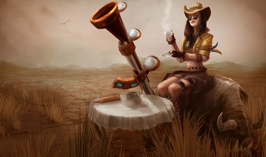 caitlyn caitlyn_(league_of_legends) gun hat league_of_legends rifle weapon