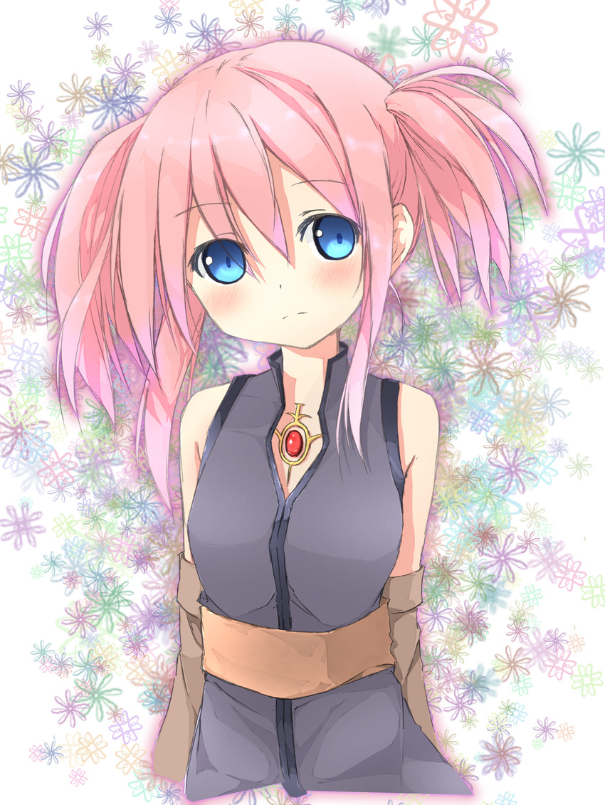 bad_id bad_pixiv_id blue_eyes blush gem highres kurocchi pink_hair presea_combatir short_hair sidelocks solo tales_of_(series) tales_of_symphonia twintails