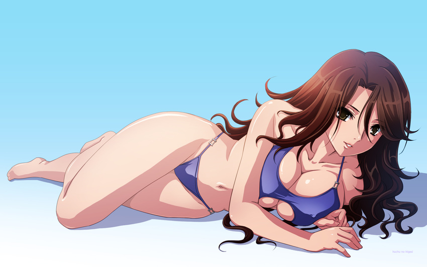 brown_eyes brown_hair gundam_00 high_res leesa_kujo mizugi oppai sumeragi_lee_noriega tagme wallpaper