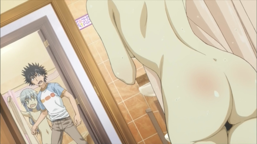 index kamijou_touma nude screen_capture to_aru_majutsu_no_index towel ursula_aquinas