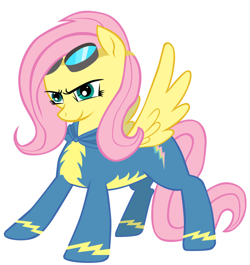 absurd_res eyewear female feral fluttershy_(mlp) friendship_is_magic goggles hair hi_res horse mammal maximillian_veers maximillianveers my_little_pony pegasus pink_hair plain_background solo the_wonderbolts_(mlp) vector white_background wings wonderbolts_(mlp)