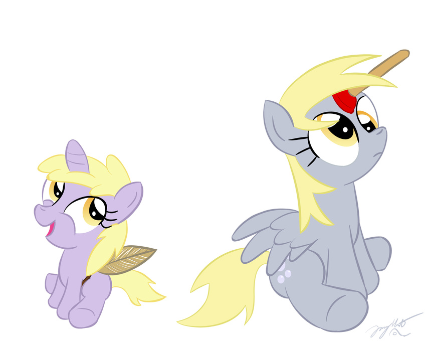 awesome_face cub cute cutie_mark derpy_hooves_(mlp) dinky_hooves_(mlp) equine female feral friendship_is_magic good_parenting horn horse loomx mammal meme my_little_pony pegasus plain_background plunger pony transparent_background unicorn wings young