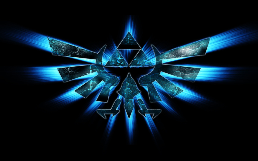 background backlighted blue logo the_legend_of_zelda triangles wallpaper