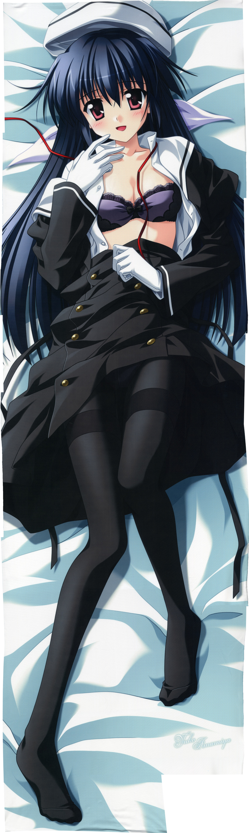 amamiya_yuuko bra dakimakura ef_~a_fairytale_of_the_two~ minori nanao_naru nun open_shirt pantyhose