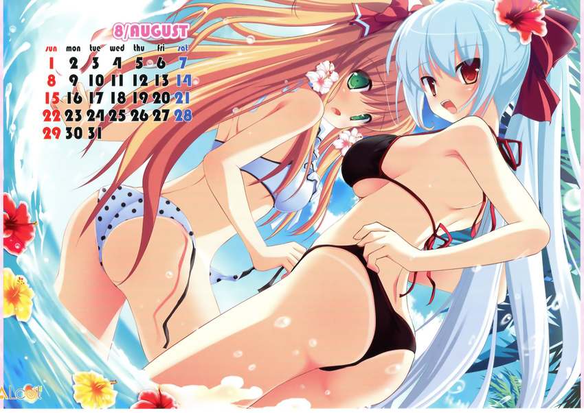 alcot aona_masao bikini calendar dark_skin irina_vladimirovna_putina jpeg_artifacts mizugi nimura_yuuji osananajimi_wa_daitouryou oshiri ouhama_yukino tanlines tanned wardrobe_malfunction