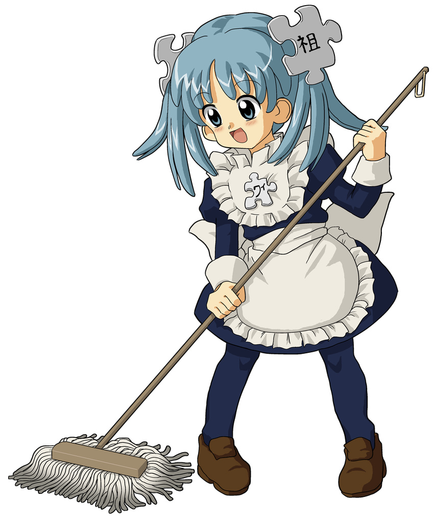 blue_hair cleaning maid mob wikipe-tan wikipedia