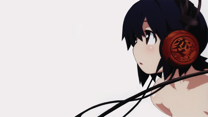 1920x1080 blue_hair brown_eyes cable cables headphones hen_semi hen_zemi highres looking_up matsutaka_nanako nude open_mouth profile wallpaper wire wires