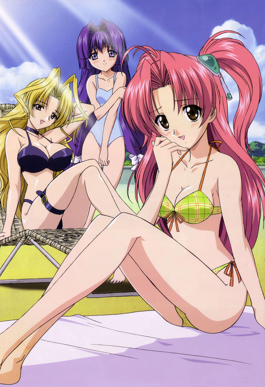 bikini breasts cleavage group kamishiro_rin kazetsubaki_kuriko large_breasts long_hair maburaho miyama_yuuna mizugi