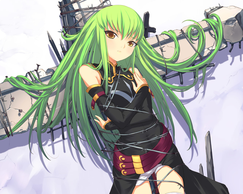 c.c. code_geass green_hair high_res long_hair tagme thighhighs uni wallpaper