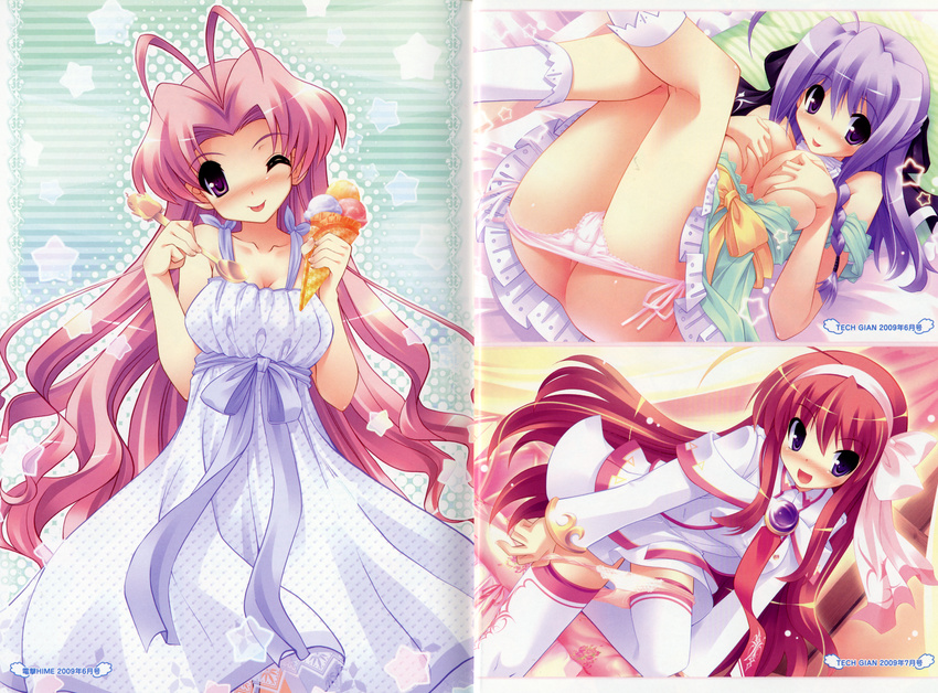 binding_discoloration breast_hold lime_luna_oaklane mariafia_chiffonese oppai pantsu panty_pull prim_rina_oaklane primary_~magical&amp;#9733;trouble&amp;#9733;scramble~ tsurugi_hagane