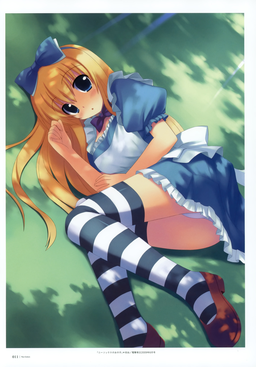 alice alice_in_wonderland kiba_satoshi pantsu thighhighs