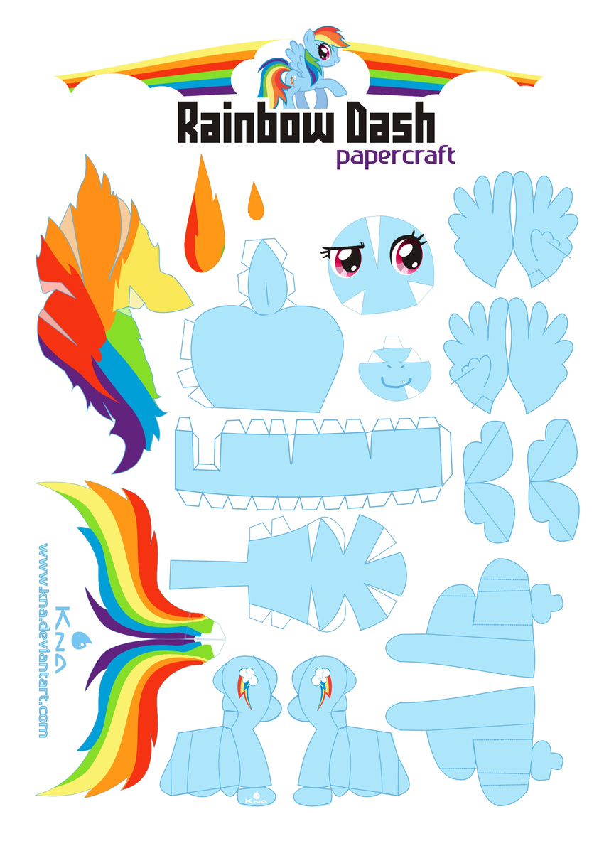 cutie_mark cutout equine female friendship_is_magic hair horse how_to kna mammal multi-colored_hair my_little_pony paper paper_doll paper_figure papercraft pattern pegasus pink_eyes pony rainbow rainbow_dash_(mlp) rainbow_hair solo some_assembly_required wings