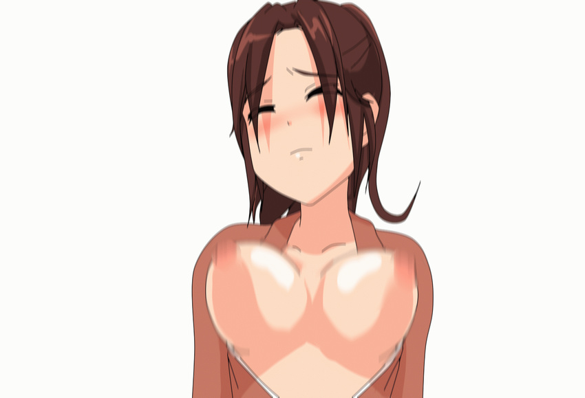 animated animated_gif artist_request blush bouncing_breasts breasts gif hangaku left_4_dead nipples ponytail zoey_(left4dead)
