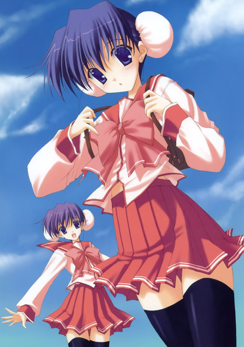 himeyuri_ruri himeyuri_sango nanao_naru school_uniform thighhighs to_heart to_heart_2