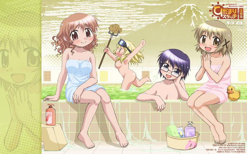 bath hidamari_sketch hiro miyako nude sae towel yuno