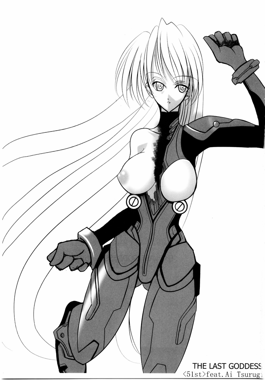 asuka_langley bodysuit monochrome neon_genesis_evangelion nipples oppai tsurugi_ai