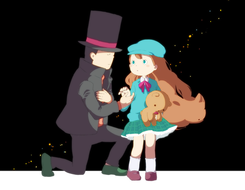 child eyes_closed genderswap hershel_layton level-5 luke_triton professor_layton