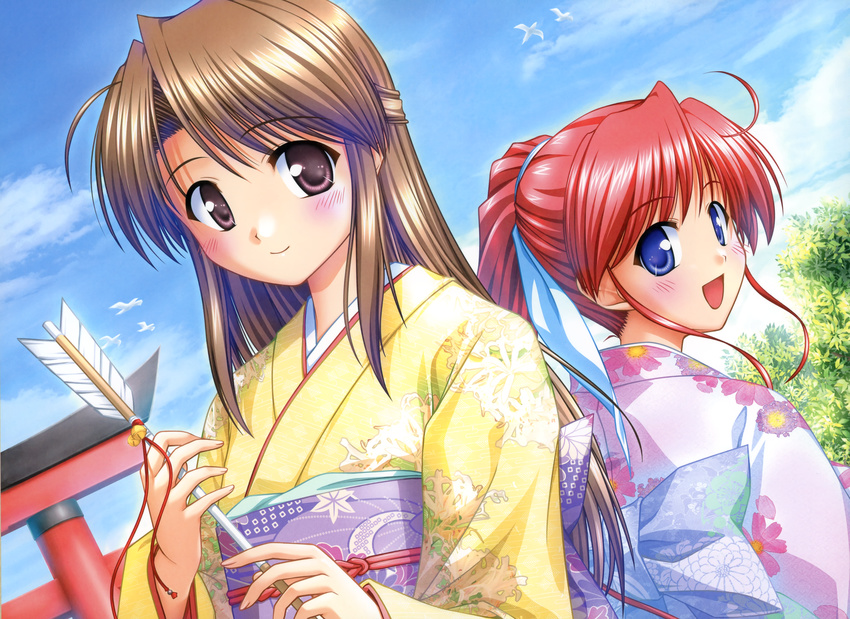 amagasaki_mikoto august bekkankou fujieda_honami tsuki_wa_higashi_ni_hi_wa_nishi_ni yukata