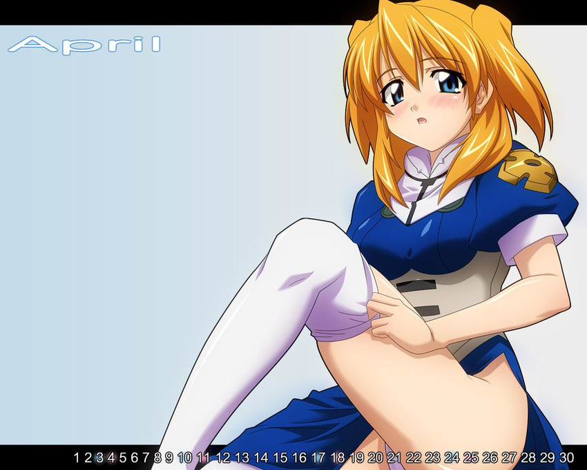 calendar chrno_crusade panchira pantsu rosette_christopher tagme thighhighs thighs