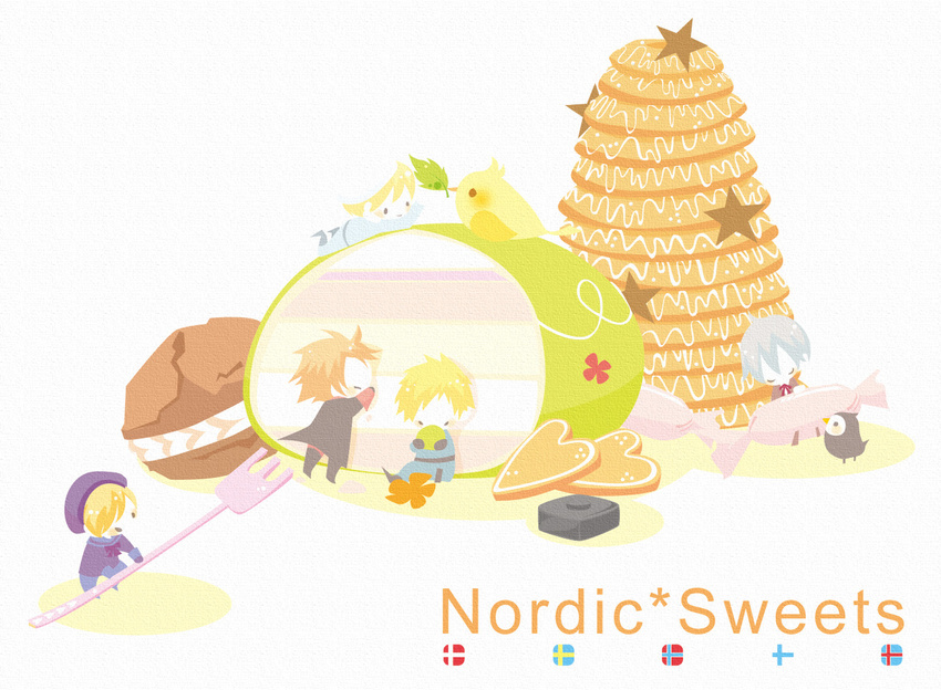 axis_powers_hetalia chibi denmark finland iceland male norway sealand sweden