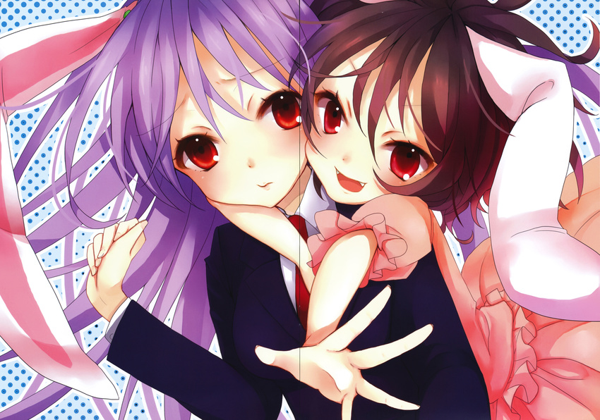 animal_ears gap inaba_tewi kemonomimi reisen_udongein_inaba shima stripe2 touhou usamimi