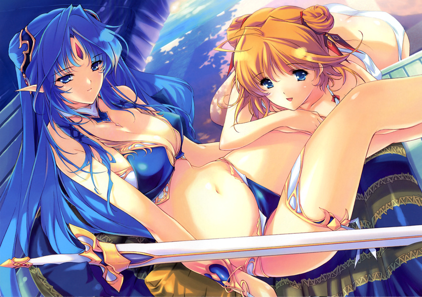 bikini cleavage elf fixed hazumi_flamel mizugi remedia_kalar sword toushin_toshi_iii