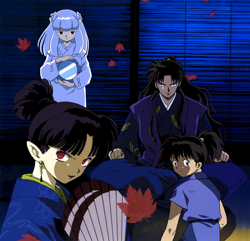 inuyasha kagura_(inuyasha) kanna_(inuyasha) kimono kohaku_(inuyasha) naraku