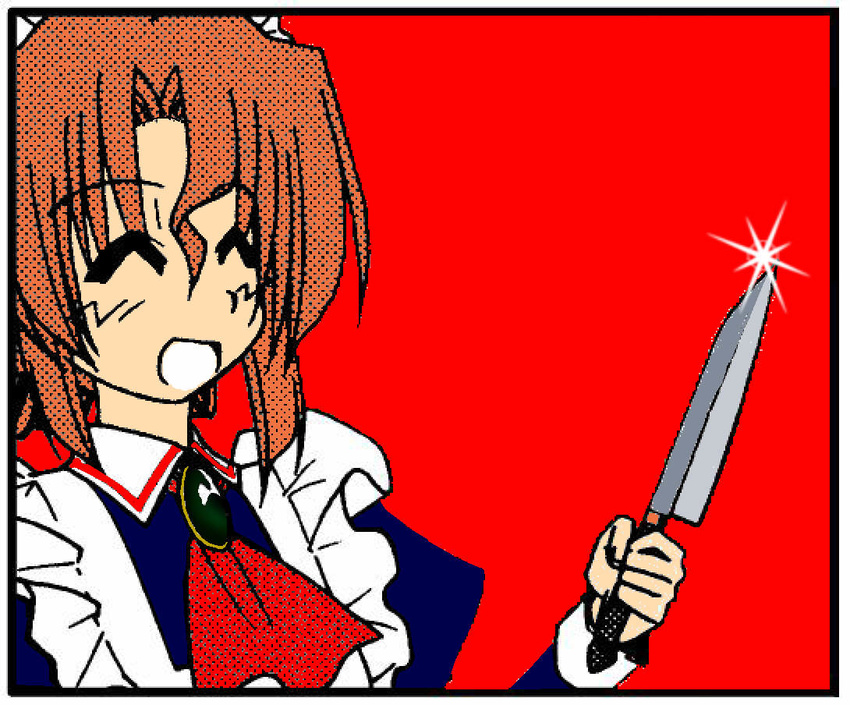 brown_hair color hayate_no_gotoku! knife maid maria maria_(hayate_no_gotoku!) smile