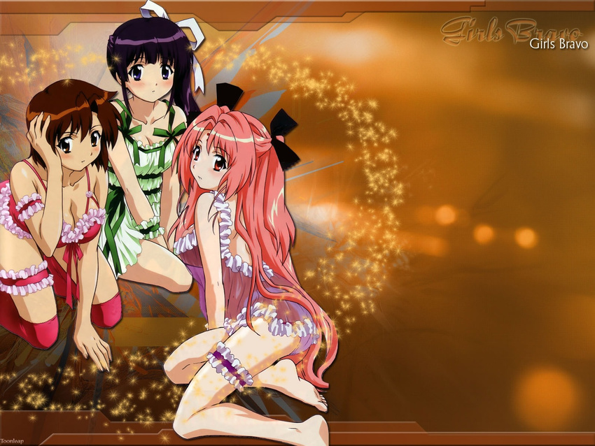 breasts girls_bravo group kojima_kirie koyomi_hare_nanaka large_breasts miharu_sena_kanaka oppai wallpaper