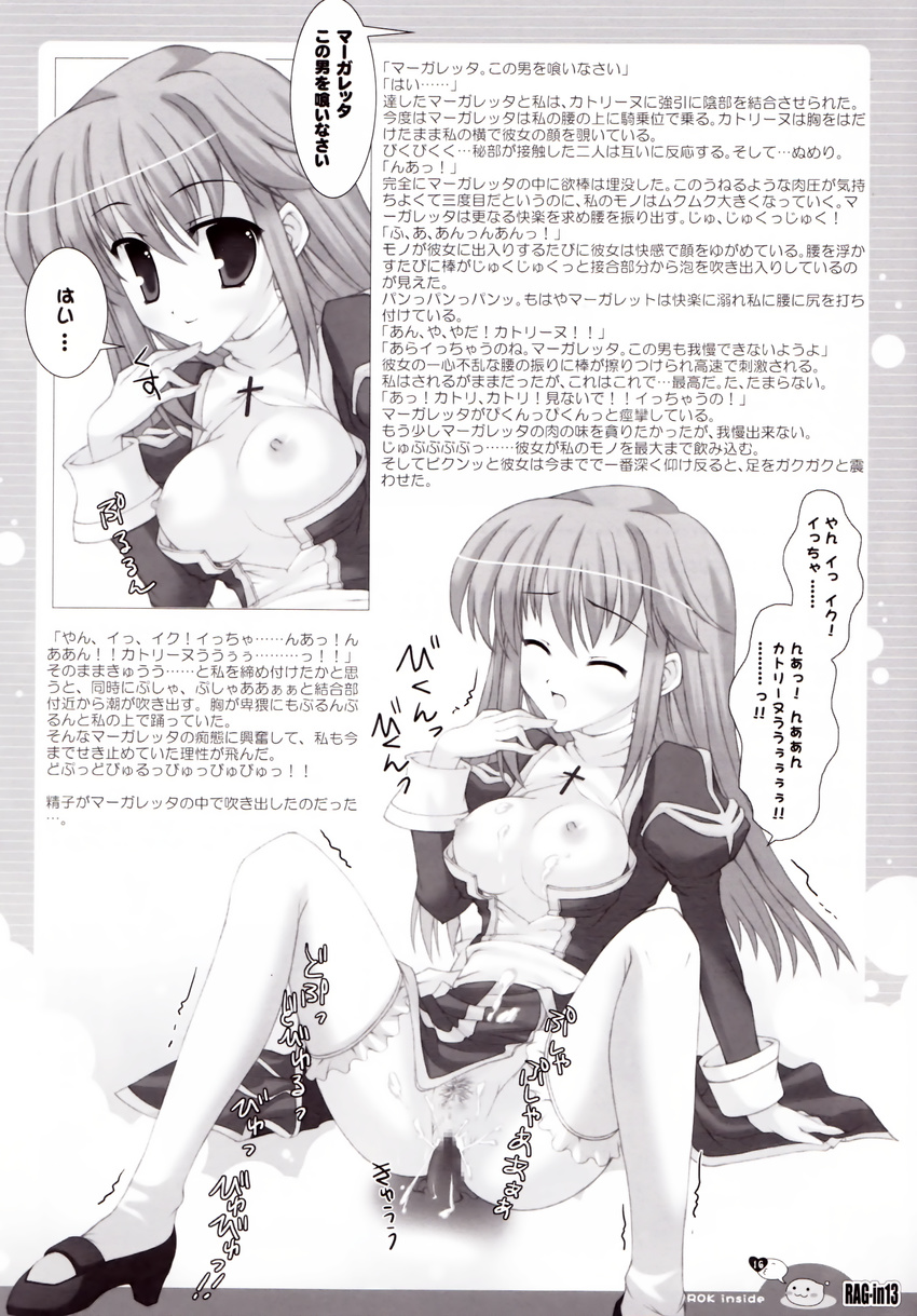 censored high_priest io_lite monochrome nipples nopan oppai pubic_hair ragnarok_online sex thighhighs vagina yatano