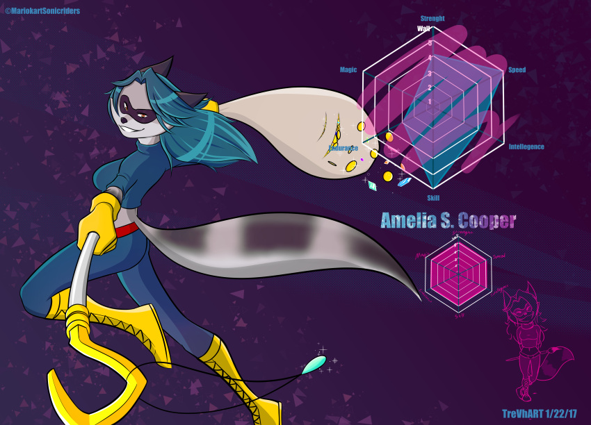 absurd_res amelia_cooper boots cane clothing female footwear gloves gold handwear hi_res jewelry mammal mask necklace procyonid raccoon sly_cooper sly_cooper_(series) sony_corporation sony_interactive_entertainment sucker_punch_productions thief trevhart turtle_neck