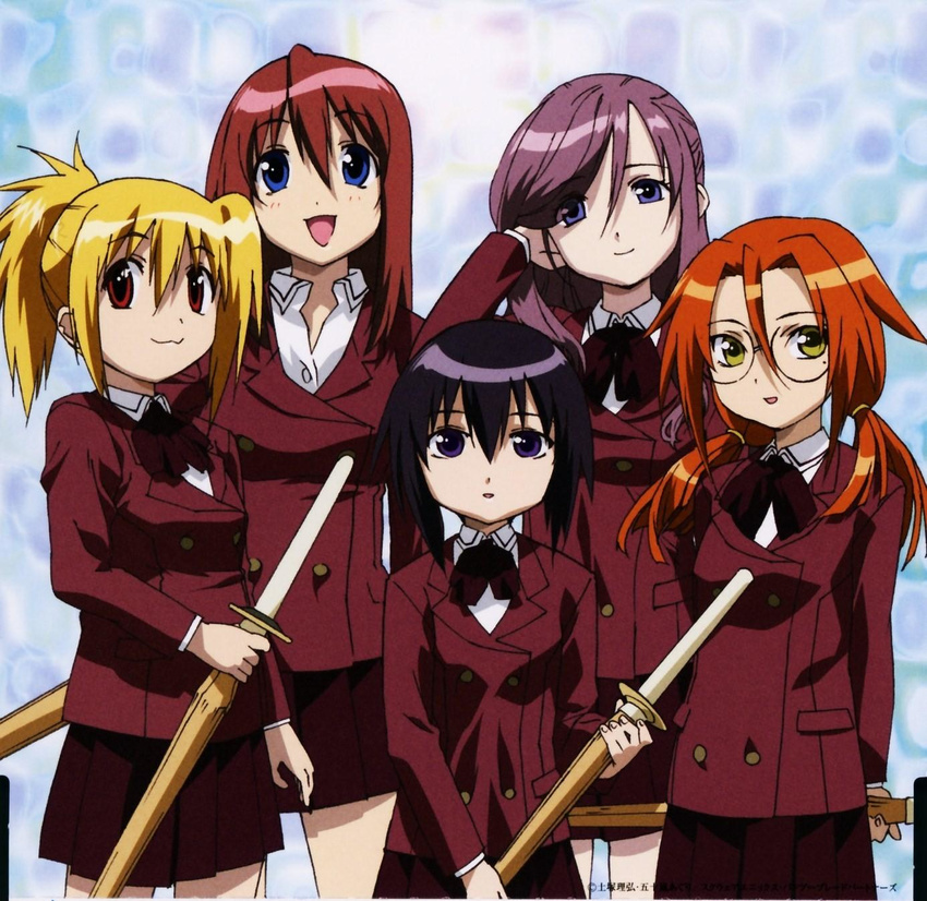 azuma_satori bamboo_blade chiba_kirino kawazoe_tamaki kuwahara_sayako miyazaki_miyako school_uniform tagme