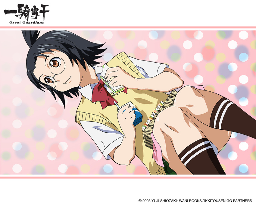 character ikkitousen panchira request sandwich school_uniform