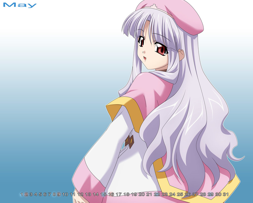 azmaria_hendric calendar chrno_crusade looking_back purple_hair sugimura_tomokazu