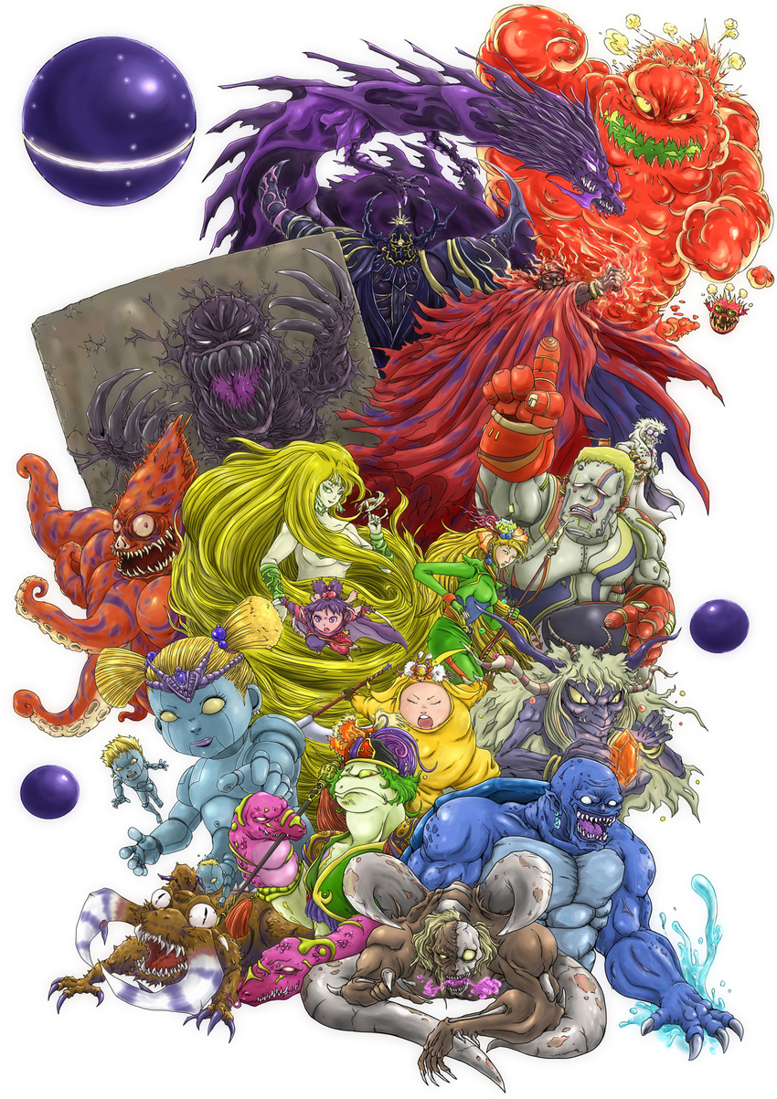 antlion barbariccia barnabas bomb_(final_fantasy) brina cagnazzo calca calcabrina cindy cpu dark_dragon dark_elf demon_wall dr._lugae elf everyone female final_fantasy final_fantasy_iv golbeza highres kuu_(pixiv582427) male mindy mom_bomb octomammoth pointy_ears rubicante sandy scarmiglione