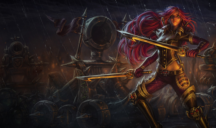 katarina knives kunai league_of_legends lol redhead