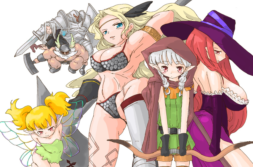 amazon_(dragon's_crown) amazon_(dragon's_crown) artist_request bow breasts cleavage dragon's_crown dragon's_crown dwarf_(dragon's_crown) dwarf_(dragon's_crown) elf_(dragon's_crown) elf_(dragon's_crown) fairy fighter_(dragon's_crown) fighter_(dragon's_crown) hood pointy_ears pointy_eas sorceress_(dragon's_crown) sorceress_(dragon's_crown) vanillaware weapon wings wizard_(dragon's_crown) wizard_(dragon's_crown)