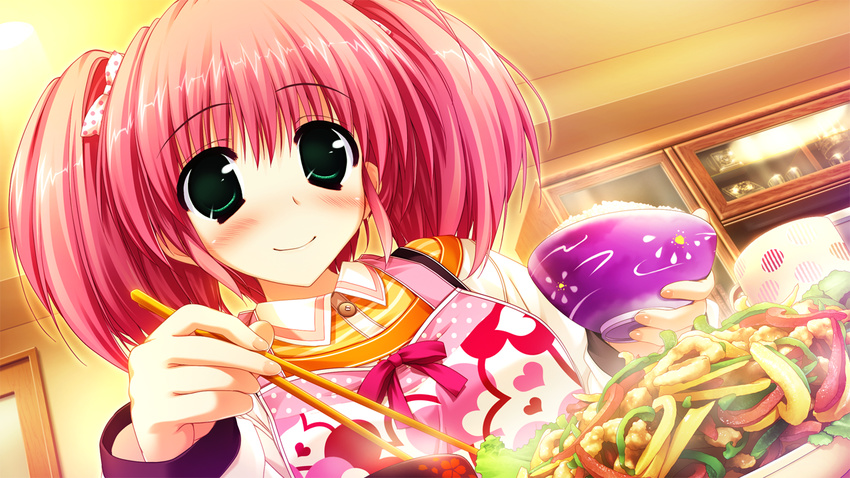food game_cg green_eyes hayase_manami kamikaze_explorer oshiki_hitoshi pink_hair