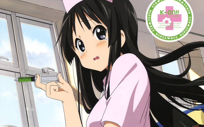 akiyama_mio black_hair ikeda_kazumi k-on! long_hair nurse