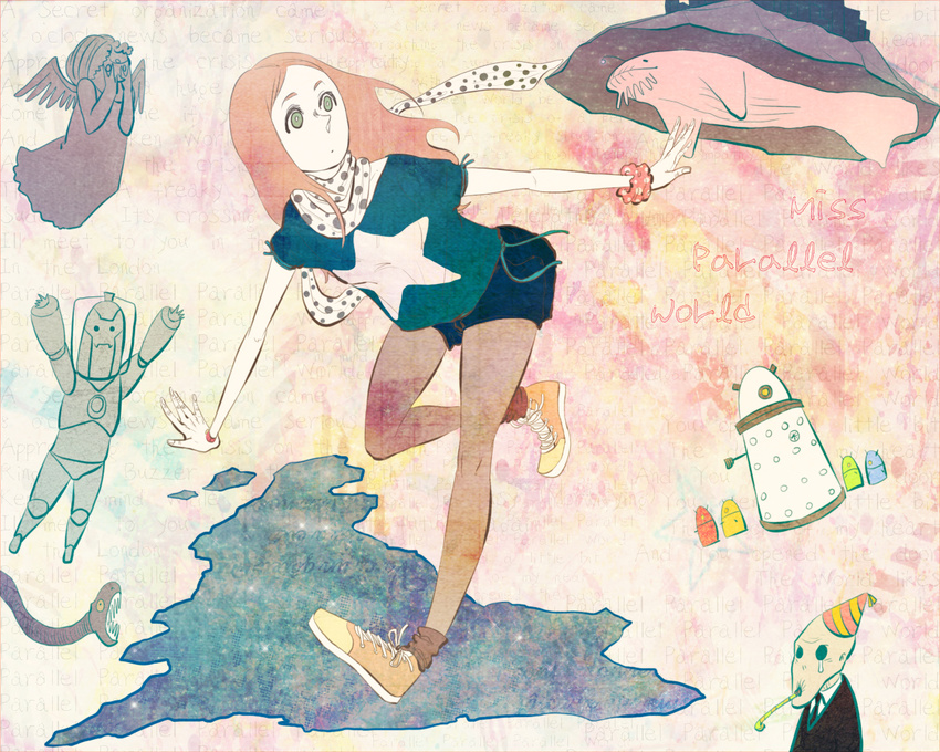 amy_pond bad_id bad_pixiv_id cybermen dalek doctor_who green_eyes pantyhose prisoner_zero red_hair scarf shinoka shoes sneakers star star_whale the_silence weeping_angel