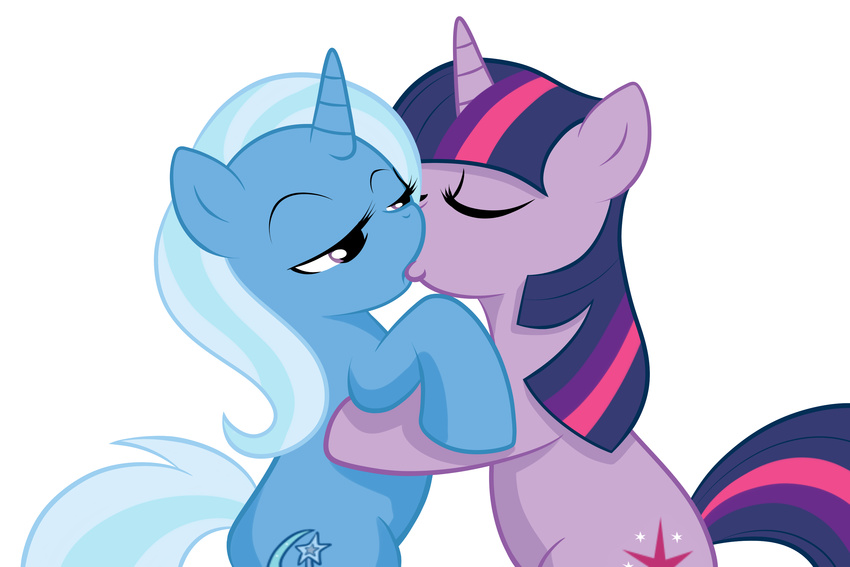 equine female friendship_is_magic horse lesbian my_little_pony pony smitty_g trixie_(mlp) twilight_sparkle_(mlp) two_tone_hair unicorn