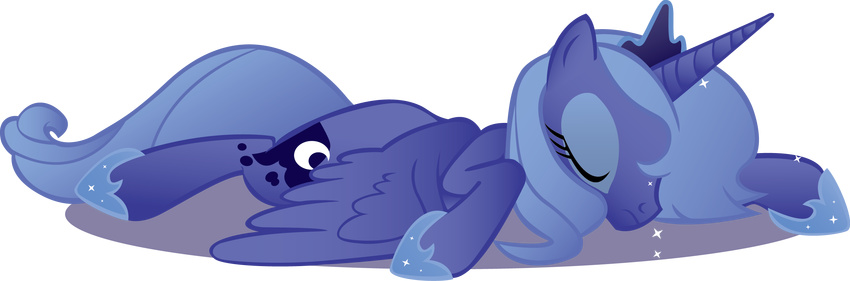 cutie_mark equine female feral friendship_is_magic horn mammal my_little_pony pegacorn plain_background princess_luna_(mlp) sleeping solo transparent_background winged_unicorn wings wraithx79