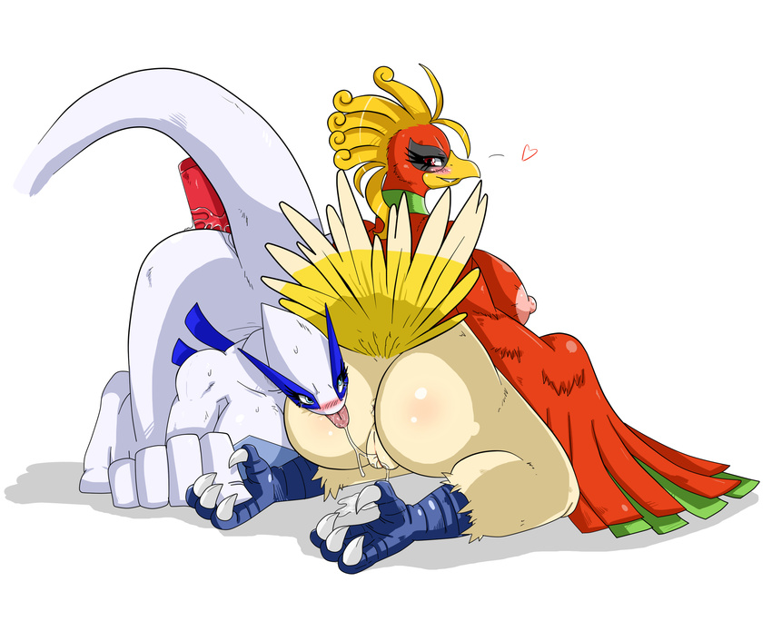 &hearts; &lt;3 all_fours anthro anus avian beak beautifully_obese big_breasts big_butt bird blonde_hair blue blue_eyes blue_markings blush breasts butt chubby claws dildo fat feathers female green green_markings hair ho-oh huge_breasts kneeling legendary_pok&#233;mon lesbian looking_back looking_down looking_up lugia markings nintendo nipples nude obese oral oral_sex overweight penetration pok&#233;mon pok&#233;morph pok&eacute;mon pok&eacute;morph pussy red red_eyes red_feathers saliva sex sex_toy smile spread_legs spreading sssonic2 tail talons tears thighs tongue video_games white white_body wings yellow