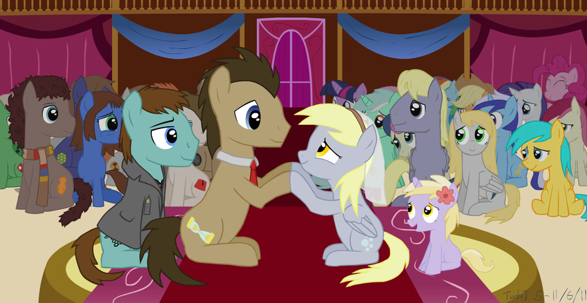 applejack_(mlp) bonbon_(mlp) colgate_(mlp) derpy_hooves_(mlp) dinky_hooves_(mlp) doctor_whoof_(mlp) equine female flower fluttershy_(mlp) friendship_is_magic horse lyra_(mlp) male my_little_pony necktie pegasus pinkie_pie_(mlp) rainbow_dash_(mlp) raindrops_(mlp) rarity_(mlp) turboj twilight_sparkle_(mlp) unicorn wedding