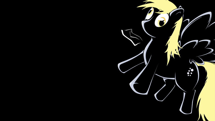 abstract black_background blonde_hair braukoly bubble bubbles cutie_mark derp derpy_hooves_(mlp) desktop equine female feral friendship_is_magic hair horse letter mail mammal mane my_little_pony outline pegasus plain_background pony silhouette solo wallpaper widescreen wings
