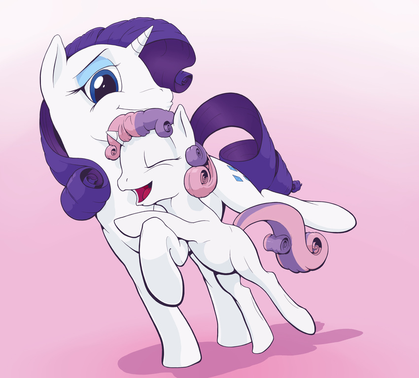 cutie_mark equine eyeshadow female feral friendship_is_magic group horn jakneurotic makeup mammal my_little_pony rarity_(mlp) sibling sisters sweetie_belle_(mlp) unicorn young