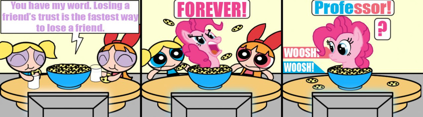 blossom bubbles_(character) bubbles_(powerpuff_girls) clever comic crossover dialog ecto-500 english_text equine female feral forever friendship_is_magic fur horse mammal my_little_pony pink_fur pinkie_pie_(mlp) pinkie_pie_out_of_fucking_nowhere pony powerpuff_girls text