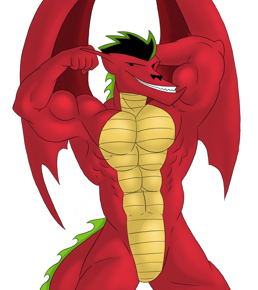 abs american_dragon:_jake_long biceps big_muscles buff dragon jake_long male muscles plain_background red red_body red_dragon scalie solo standing unknown_artist white_background wings