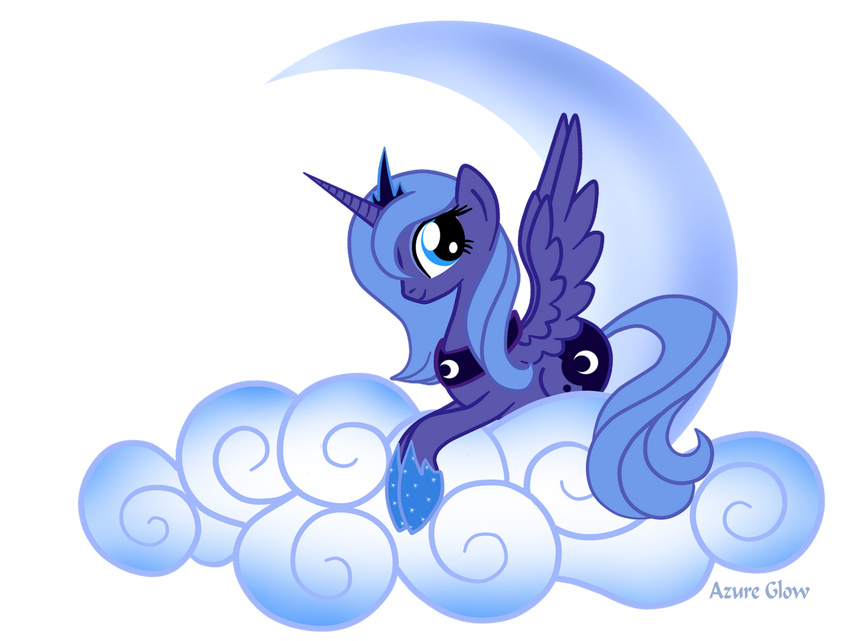 alicorn cloud cutie_mark equine female feral friendship_is_magic horn horse mammal mlpazureglow moon my_little_pony plain_background pony princess_luna_(mlp) solo transparent_background unknown_artist wallpaper winged_unicorn wings