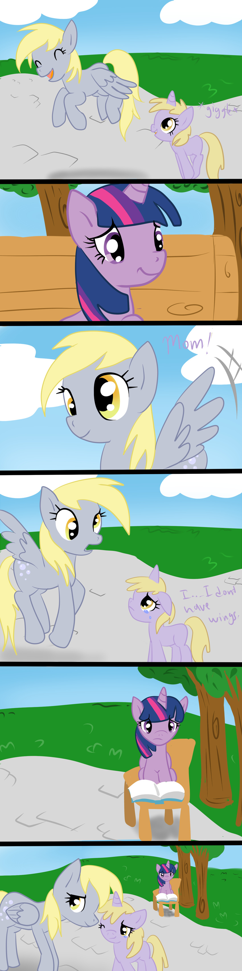 book comic cub cutie_mark derpy_hooves_(mlp) dinky_hooves_(mlp) equine female feral friendship_is_magic horn horse mammal mutlu-poni my_little_pony pegasus pony tree twilight_sparkle_(mlp) unicorn wings wood young